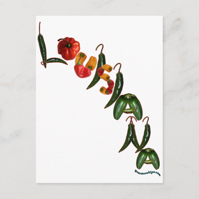 Louisiana Chili Peppers Postcard (Front)