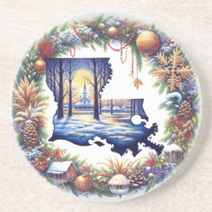 Louisiana Christmas Coaster