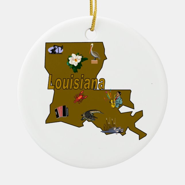 Louisiana Christmas Tree Ornament (Front)