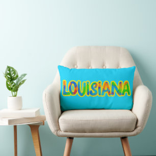 Louisiana Colours of Madi Gras and Spicy Food Lumbar Pillow