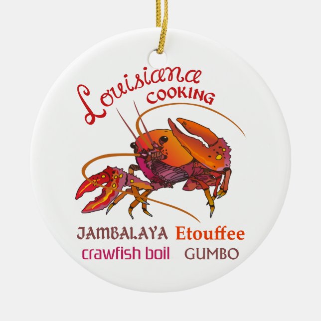 Louisiana Cooking Ceramic Ornament (Front)