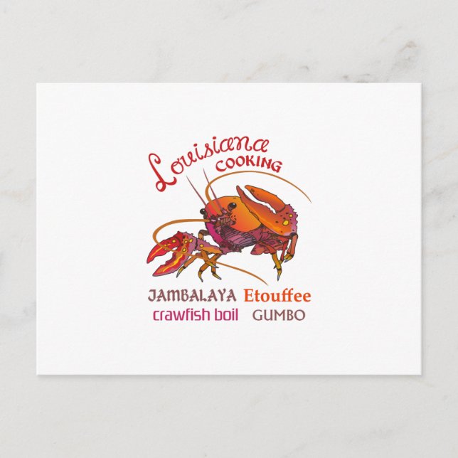 LOUISIANA COOKING POSTCARD (Front)