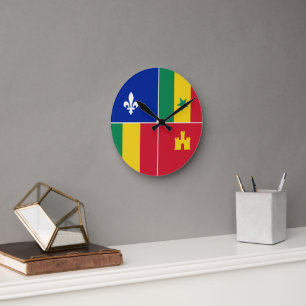Louisiana Creole flag Round Clock