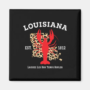 Louisiana Est. 1812 Crawfish Leopard New Orleans M Magnet