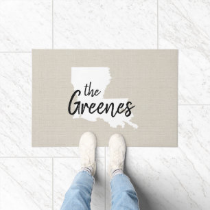 Louisiana Family Monogram State Doormat