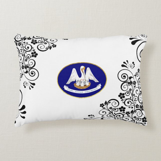 Louisiana flag accent pillow (Front)