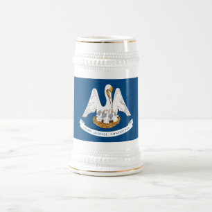 LOUISIANA FLAG BEER STEIN