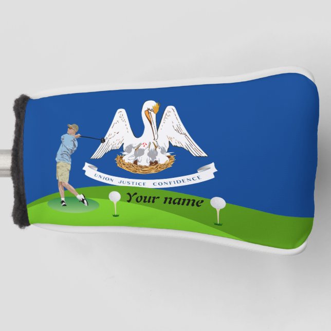 Louisiana flag golf head cover (Front)