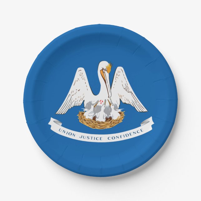 Louisiana flag paper plate (Front)