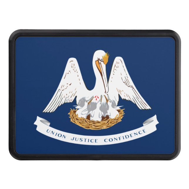 Louisiana flag trailer hitch cover (Front)
