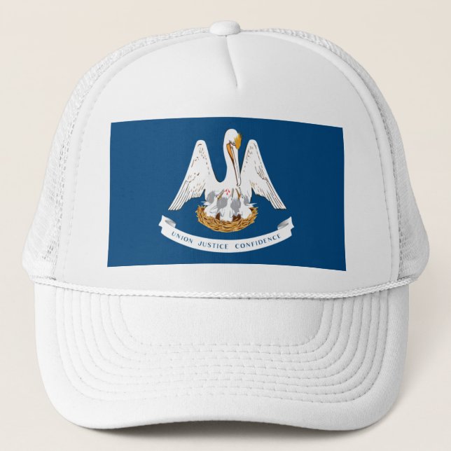 LOUISIANA FLAG TRUCKER HAT (Front)