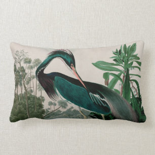 Louisiana Heron Birds of America Audubon Print Lumbar Pillow