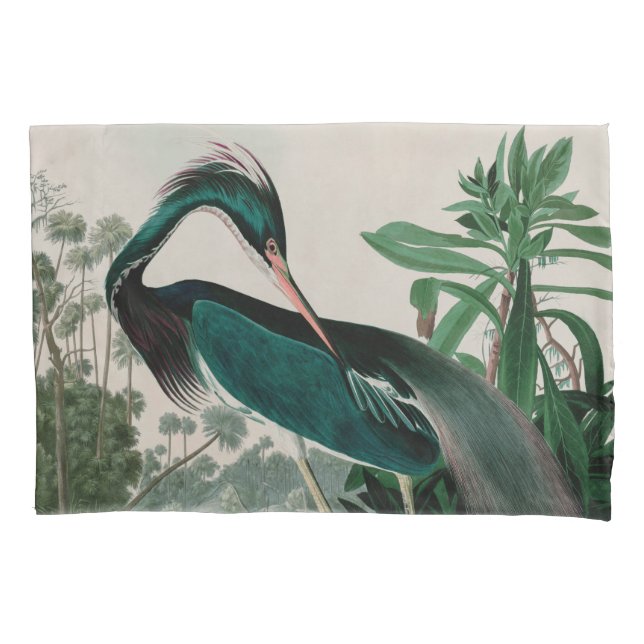 Louisiana Heron Birds of America Audubon Print Pillowcase (Front)