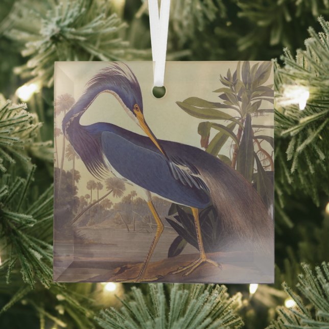 Louisiana Heron Glass Ornament (Insitu)