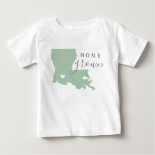 Louisiana Home Grown Editable Colours State Map Baby T-Shirt