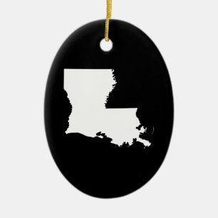 Louisiana in White and Black Ceramic Ornament