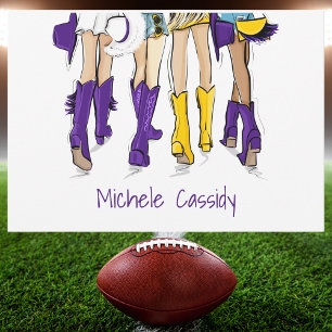 Louisiana Ladies Fashion Cowboy Boot Purple Yellow Thank You Card