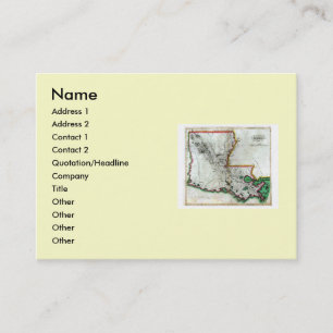 Louisiana Map and State Flag Business Card