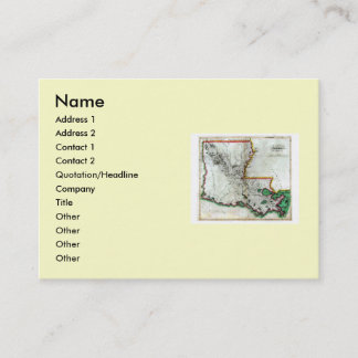 Louisiana Map and State Flag Business Card