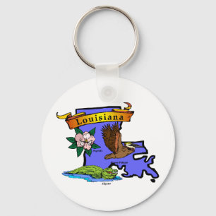 Louisiana Map Keychain