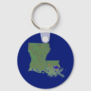 Louisiana Map Keychain
