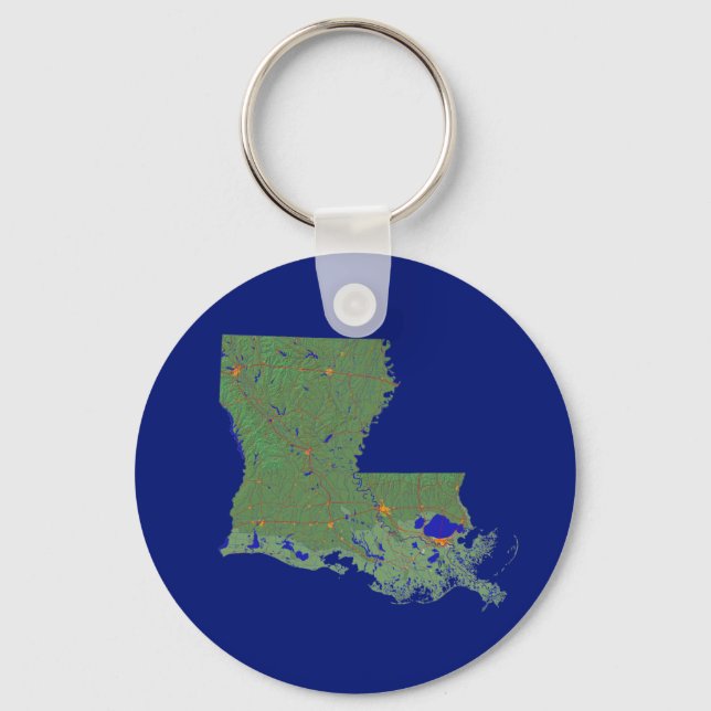 Louisiana Map Keychain (Front)