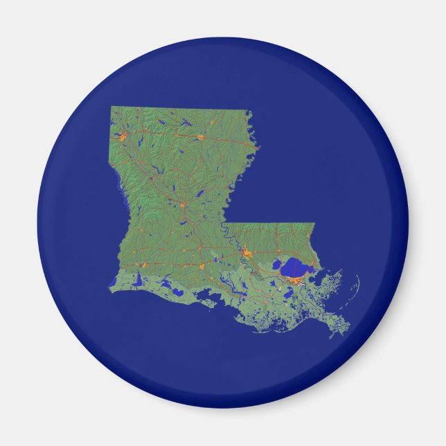 Louisiana Map Magnet (Front)