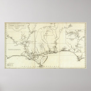 Louisiana Map Poster