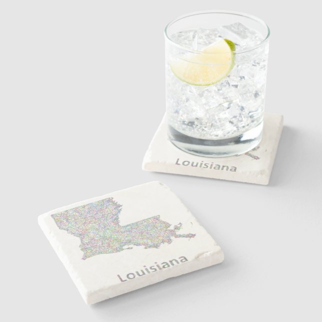 Louisiana map stone coaster (Side)