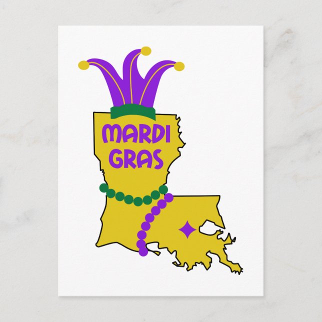 Louisiana Mardi Gras Postcard (Front)