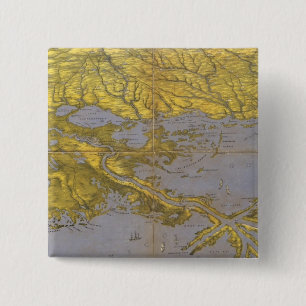 Louisiana, Mississippi, and Alabama 2 Inch Square Button