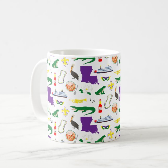 Louisiana New Orleans Mardie Gras Coffee Mug (Front Left)