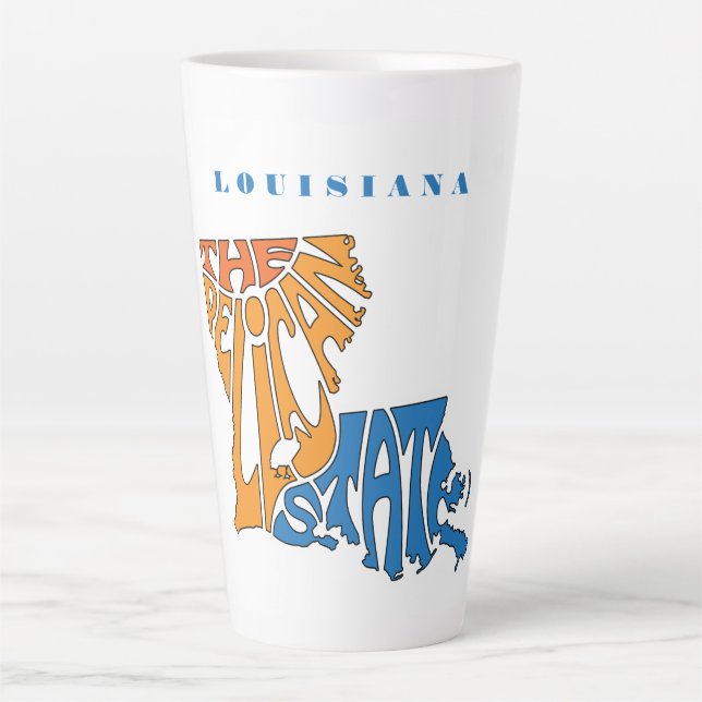 Louisiana Nickname Word Art Latte Mug (Front)