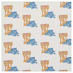 Louisiana Nickname Word Art Pattern Fabric