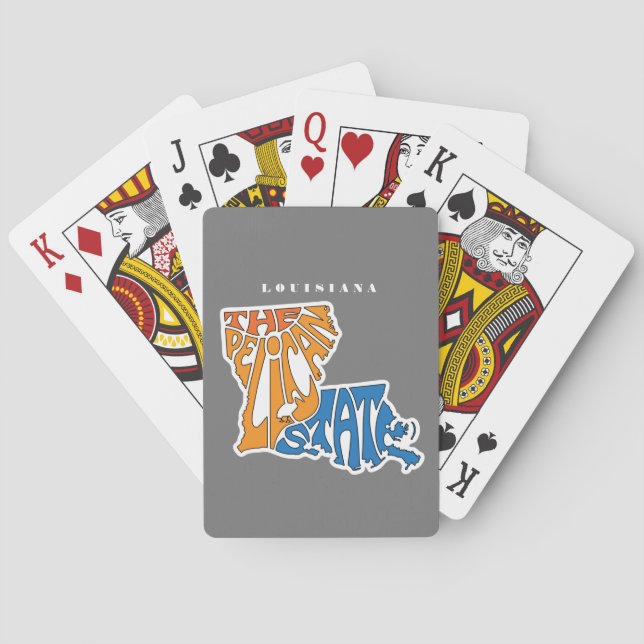 Louisiana Nickname Word Art Playing Cards (Back)