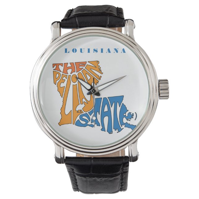 Louisiana Nickname Word Art Watch (Front)