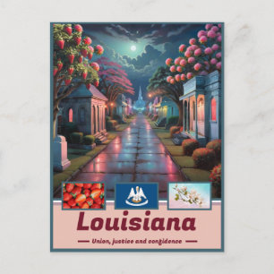 Louisiana Nightfall Surreal Postcard