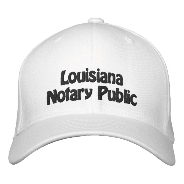 Louisiana Notary Public Embroidered Baseball Cap (Front)