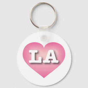 Louisiana or Los Angeles Pink Fade Heart Big Love Keychain