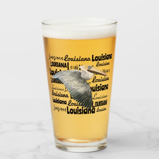 Louisiana Pelican Glass (Front Filled)