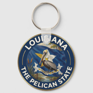 🐦 Louisiana Pelican State Bird Travel Keychain