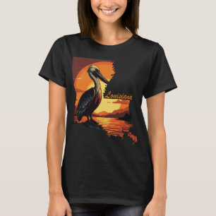 Louisiana Pelican Sunset Orange Travel T-Shirt