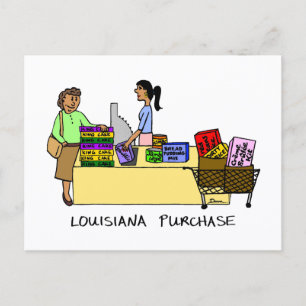 Louisiana Purchase Fun Mardi Gras Cartoon Humour Postcard