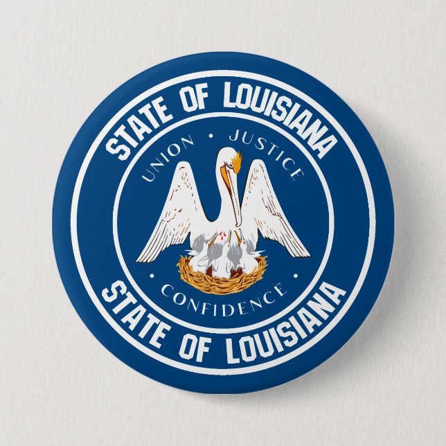 Louisiana Round Emblem 3 Inch Round Button (Front)