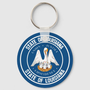 Louisiana Round Emblem Keychain