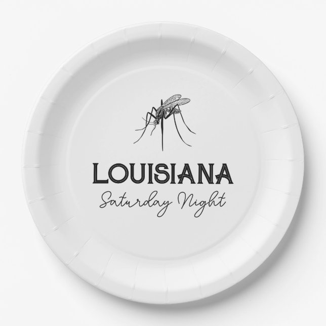 Louisiana Saturday Night Customizable Paper Plates (Front)