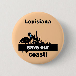 Louisiana save our coast 2 inch round button