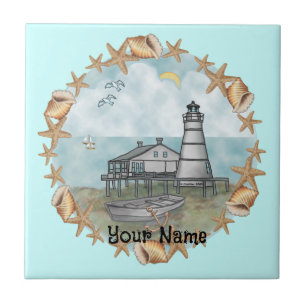 Louisiana Shells Lighthouse Tile