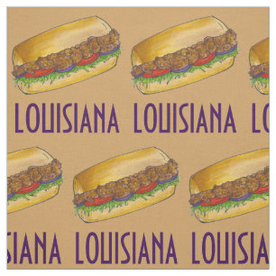 Louisiana Shrimp Po'Boy New Orleans Sandwich Fabric