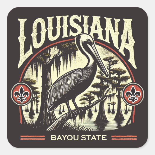 Louisiana Square Sticker (Front)